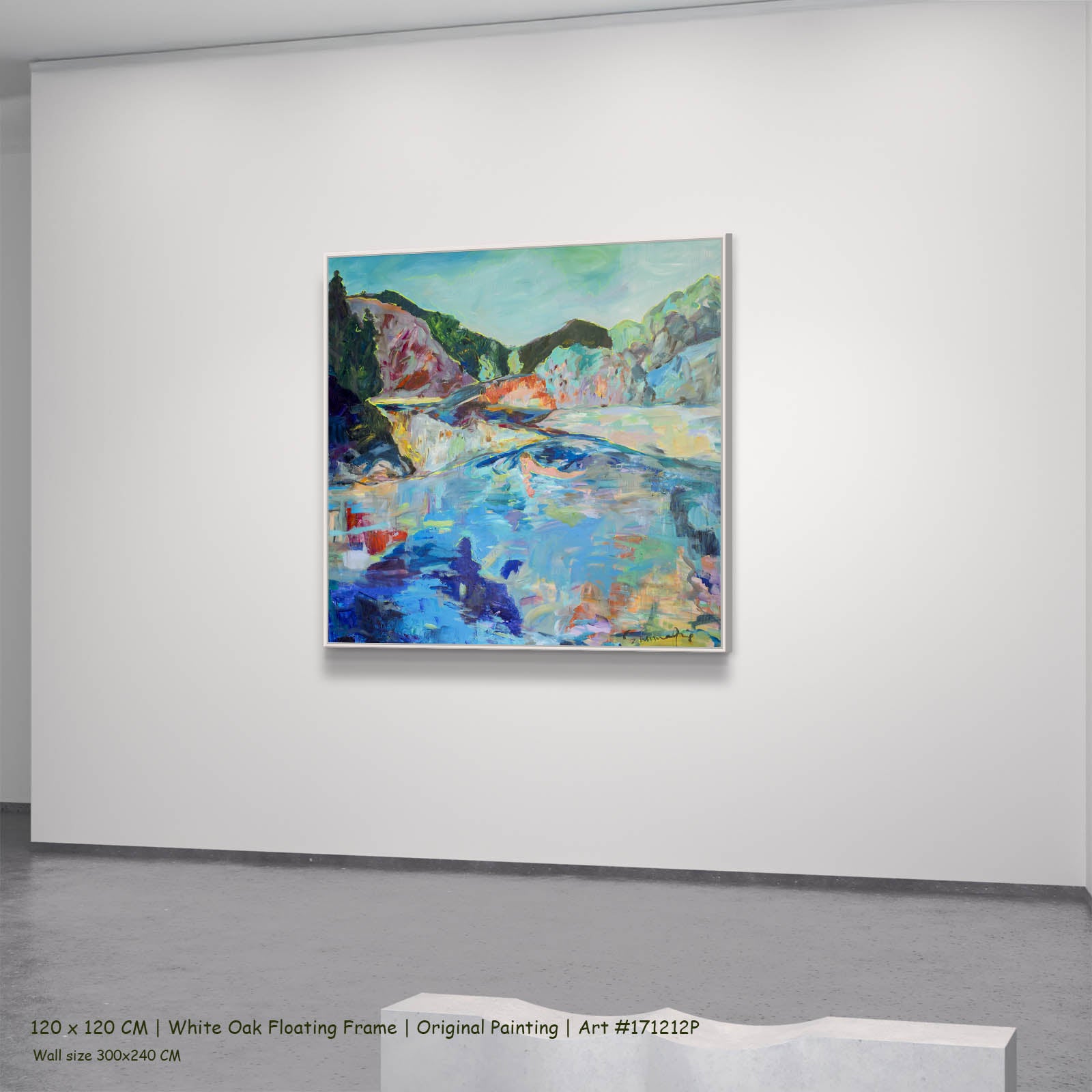 River washes me, blue, pink, green Original Painting by Summer Jiang