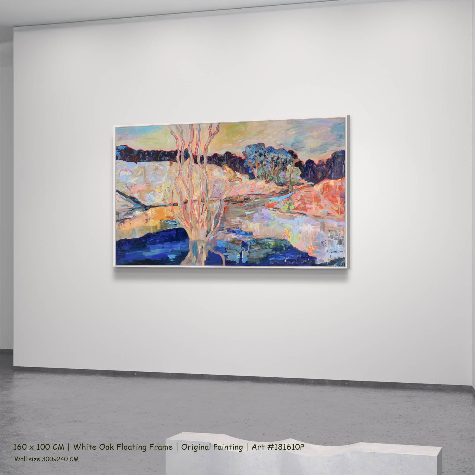 The Pause, blue, pink, orange Original Painting by Summer Jiang