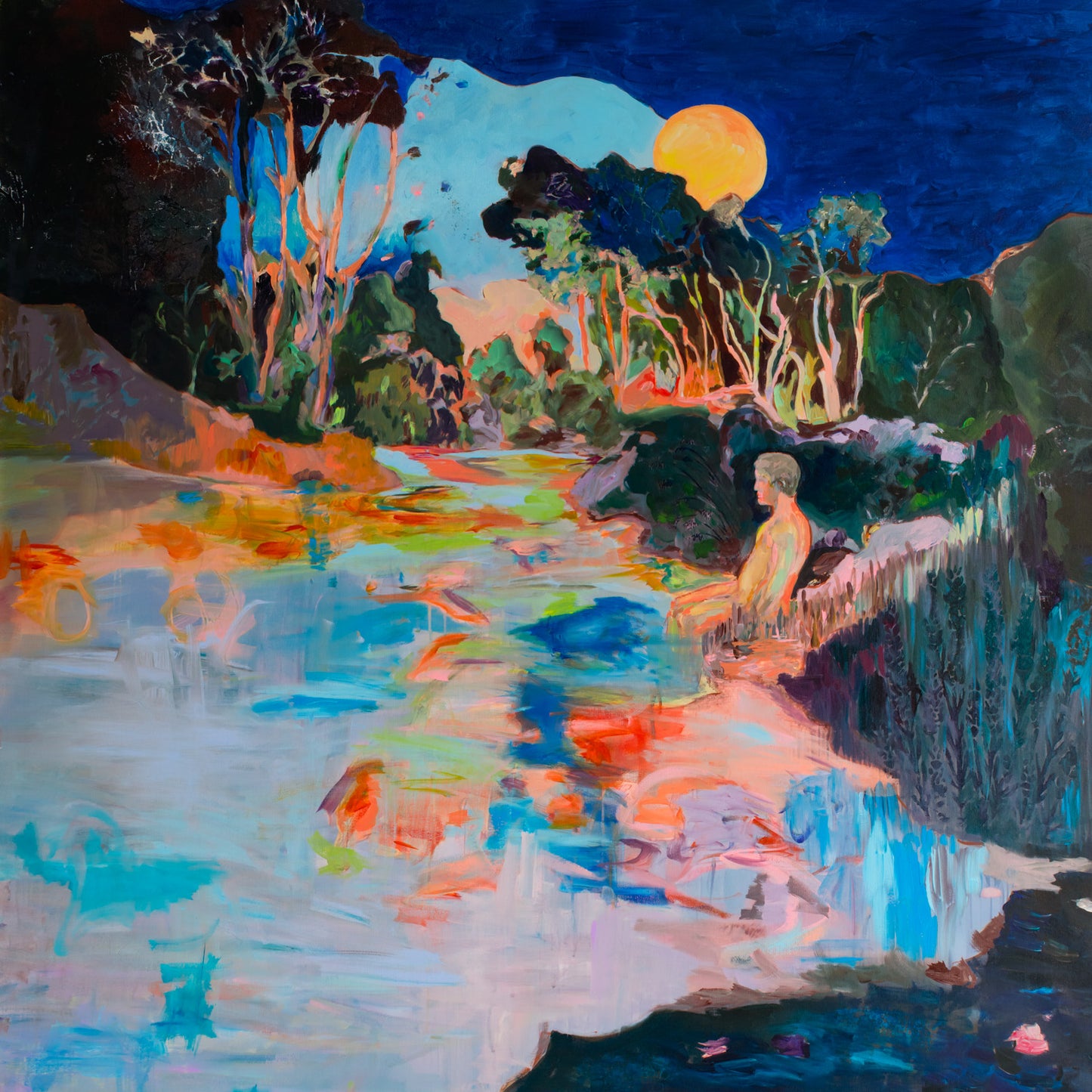 Moonlight on the River | 143x143cm | #191414