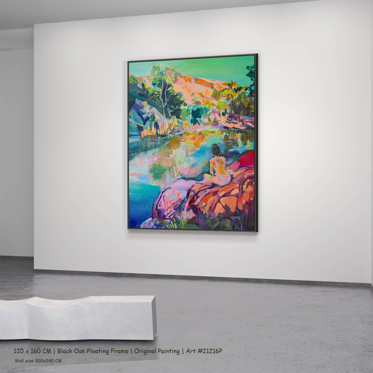 Undecorated, green, pink, blue Original Painting by Summer Jiang