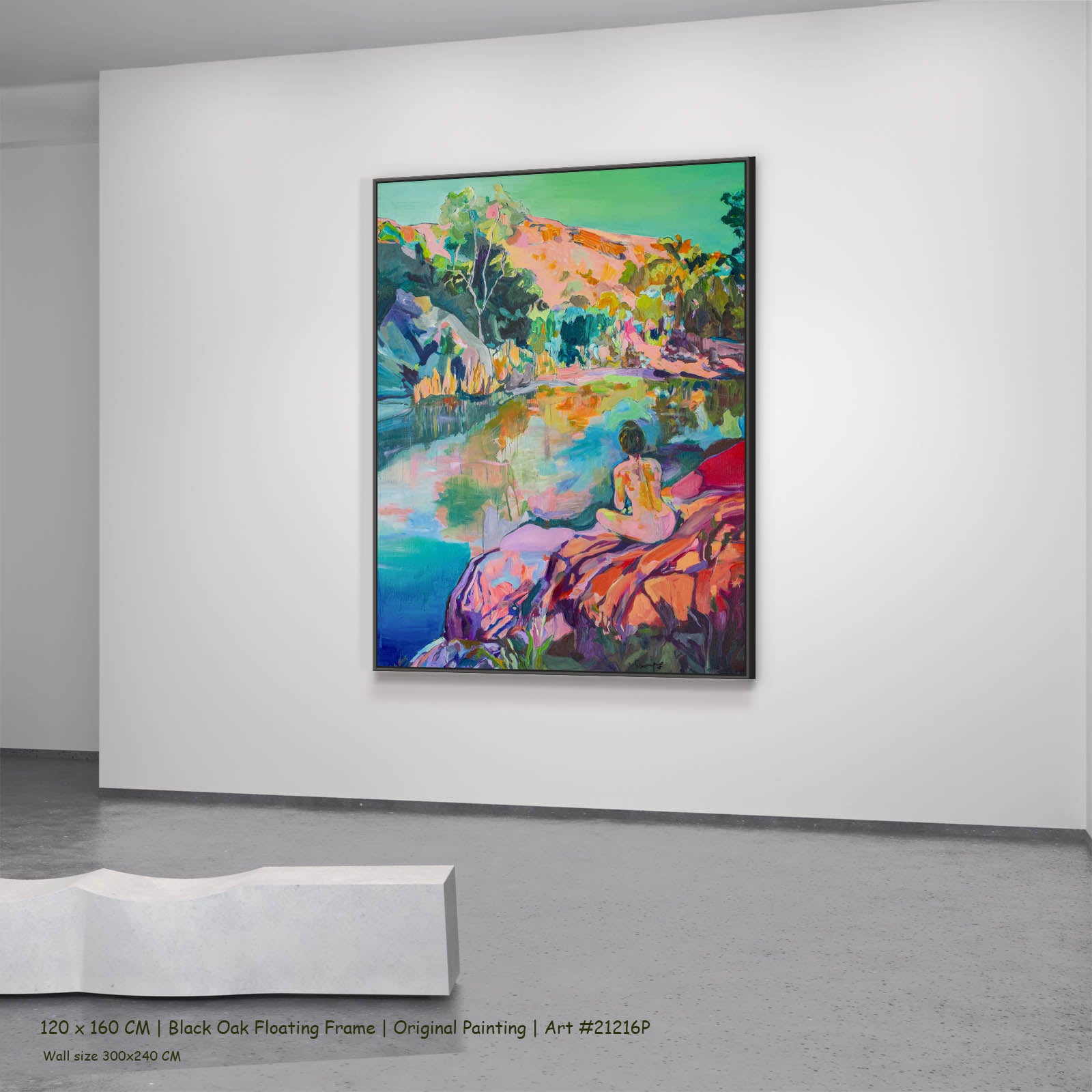 Undecorated, green, pink, blue Original Painting by Summer Jiang