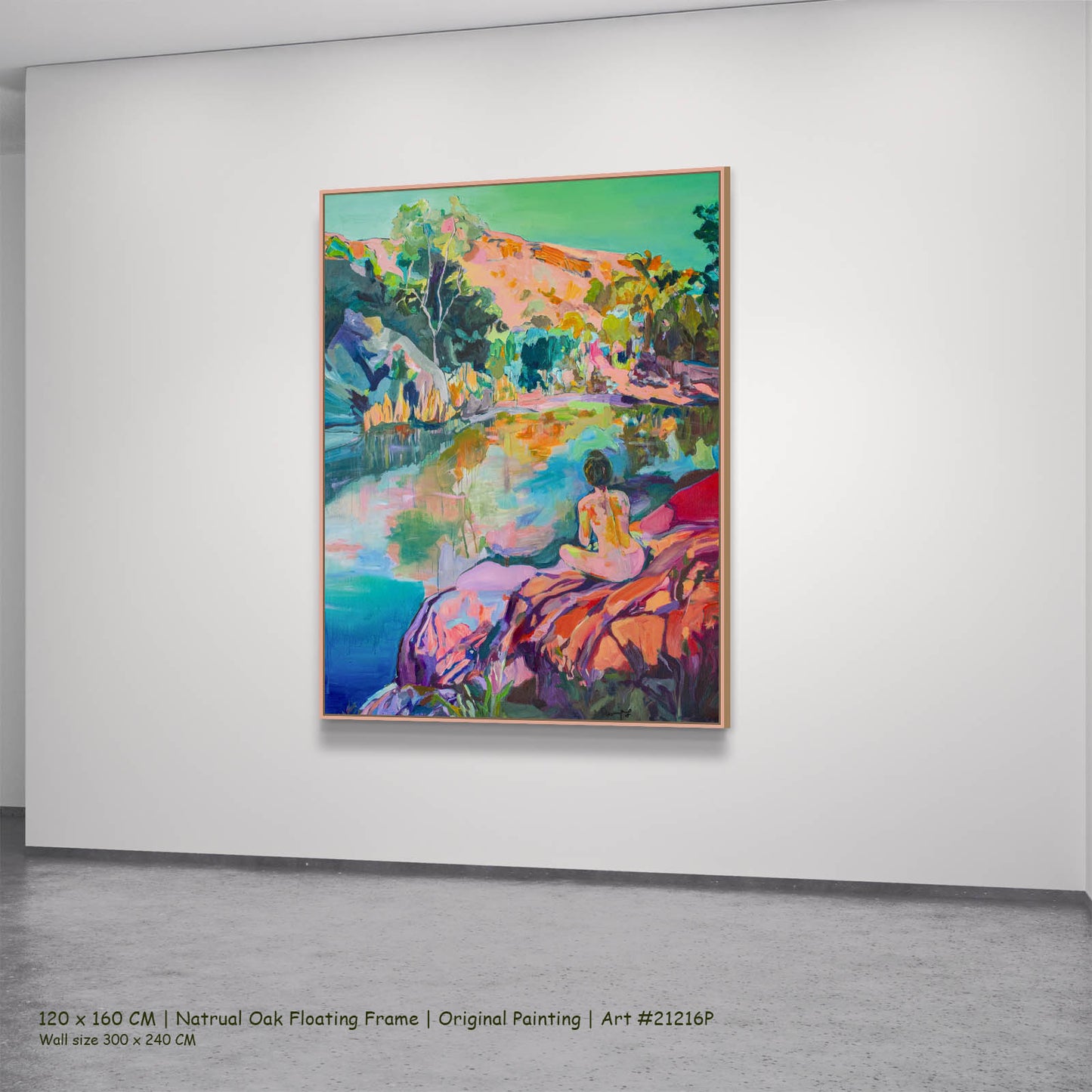 Undecorated, green, pink, blue Original Painting by Summer Jiang