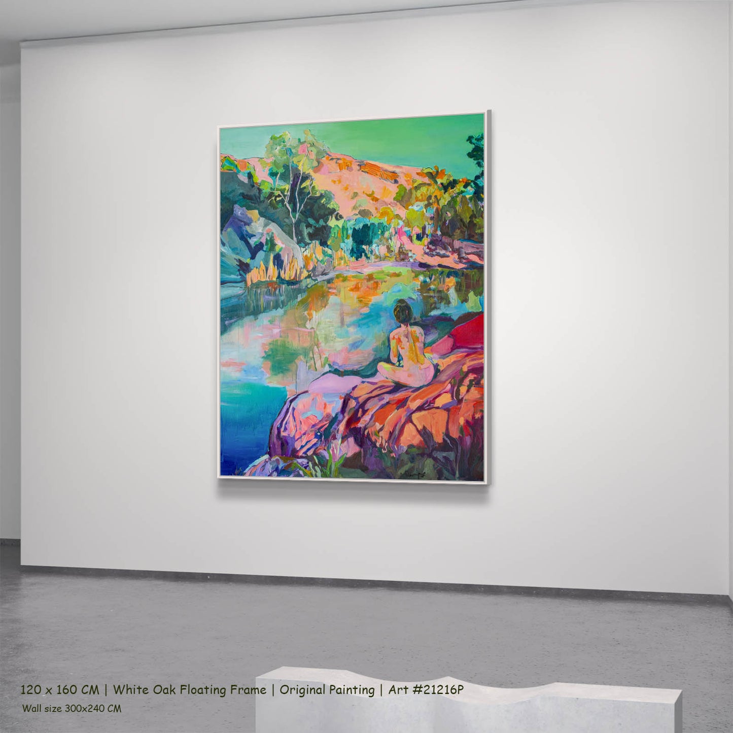 Undecorated, green, pink, blue Original Painting by Summer Jiang