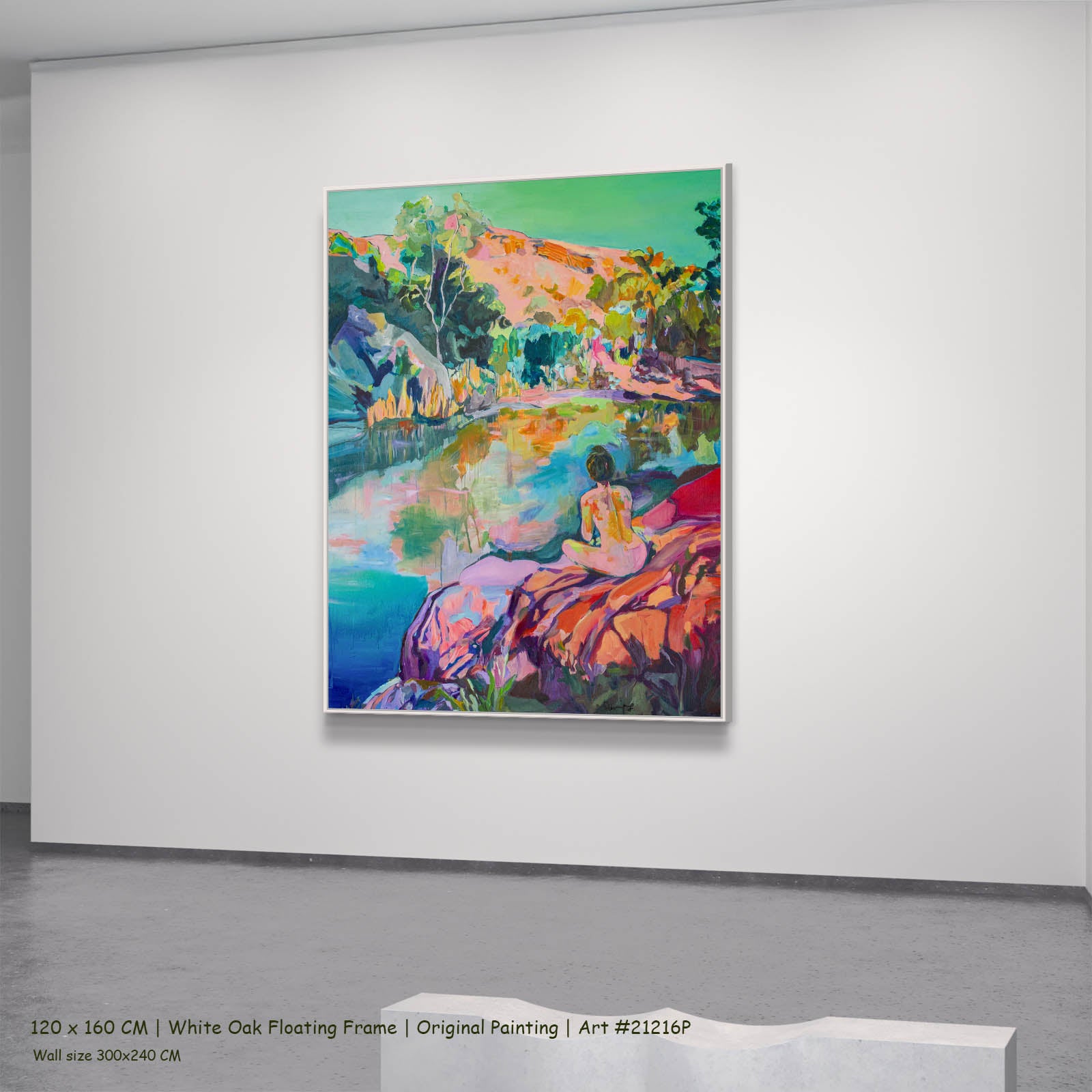 Undecorated, green, pink, blue Original Painting by Summer Jiang