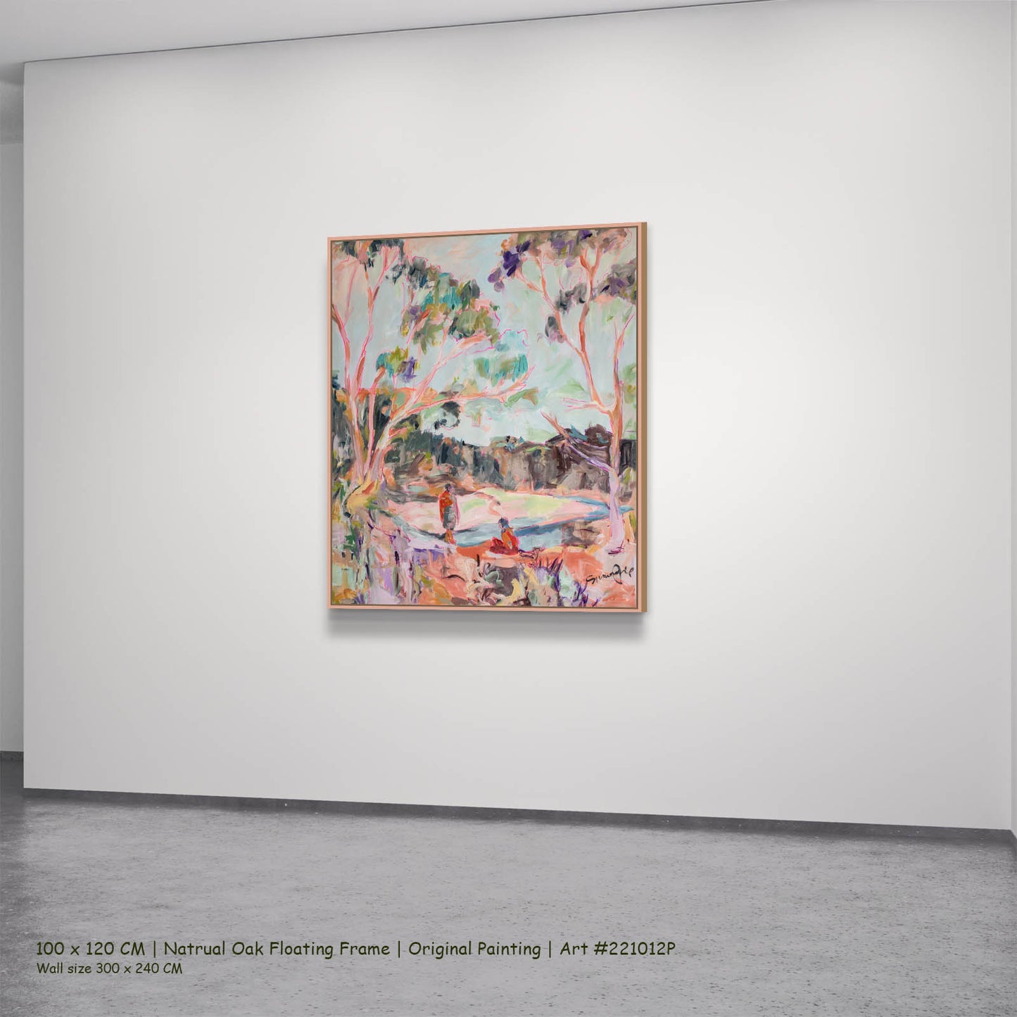 No words, pink, green, brown Original Painting by Summer Jiang