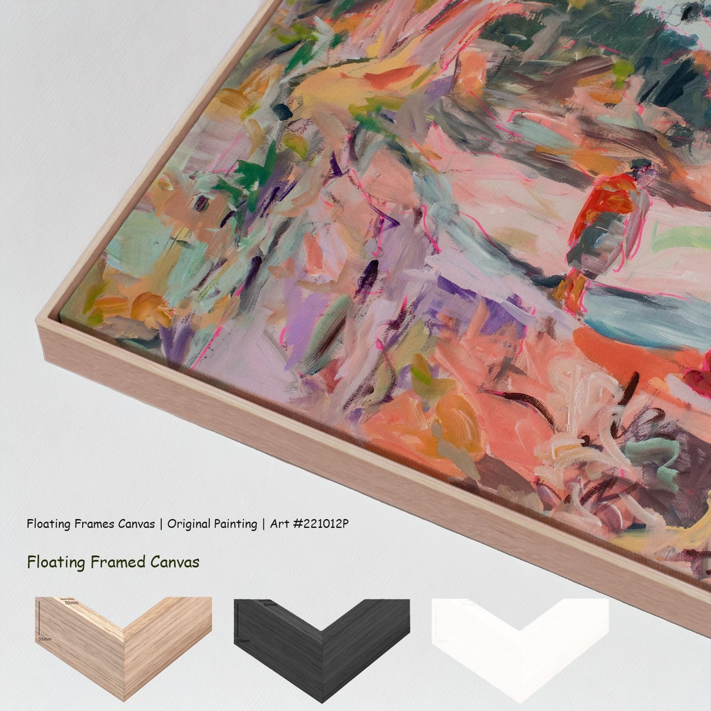 No words, pink, green, brown Original Painting by Summer Jiang
