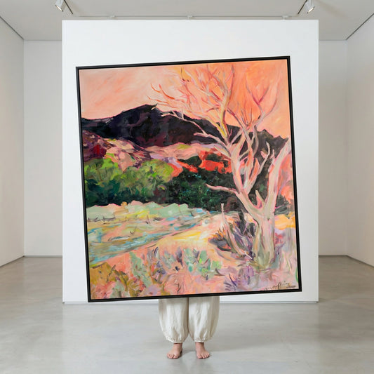 Quiet Grace, orange, green, purple Original Painting by Summer Jiang