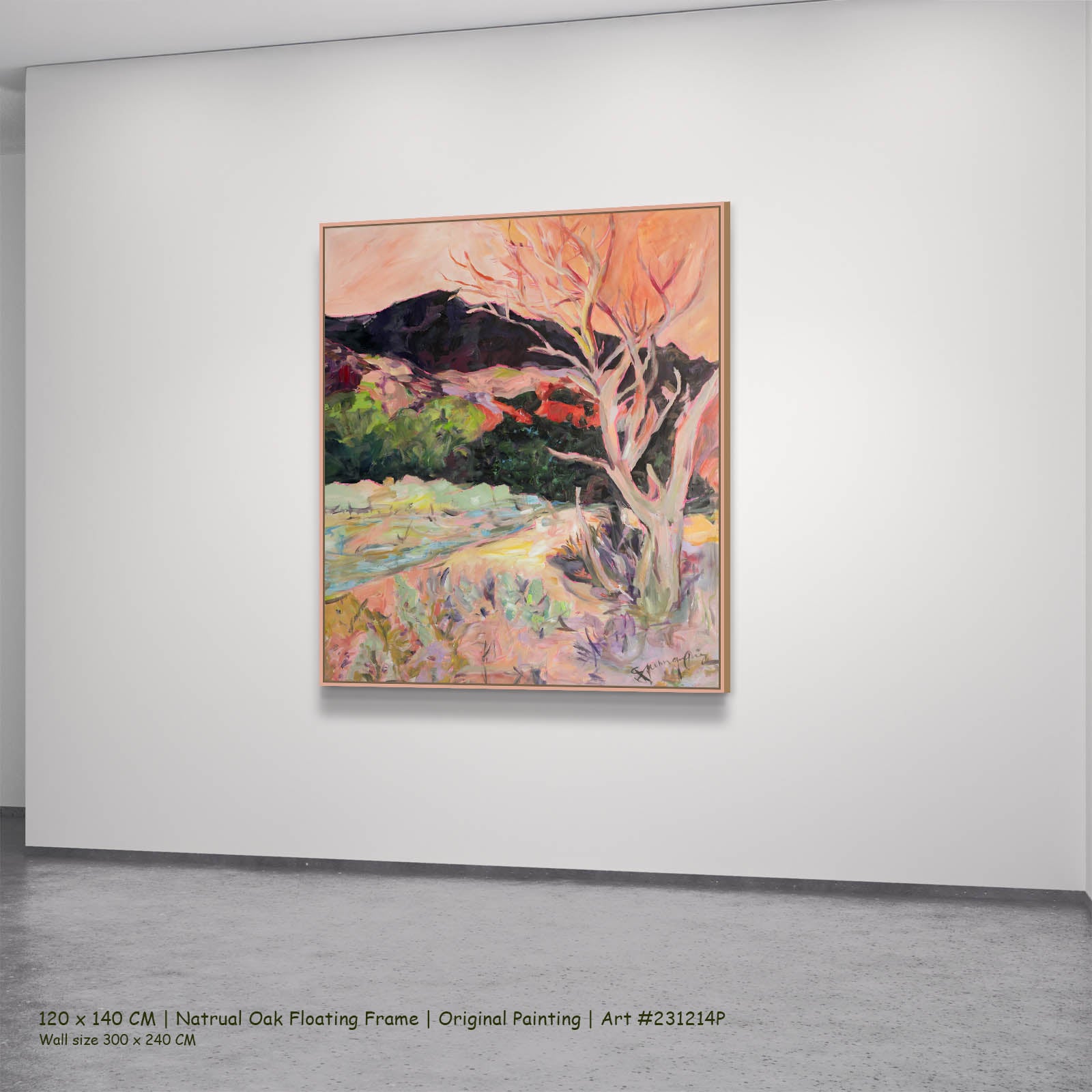 Quiet Grace, orange, green, purple Original Painting by Summer Jiang