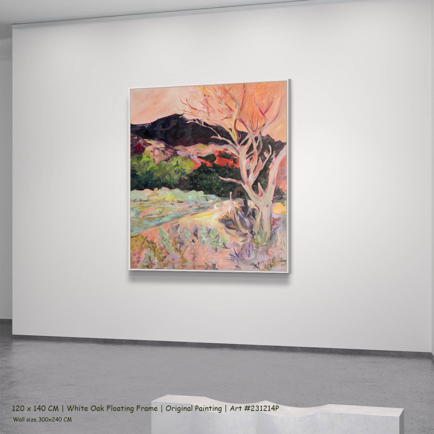 Quiet Grace, orange, green, purple Original Painting by Summer Jiang