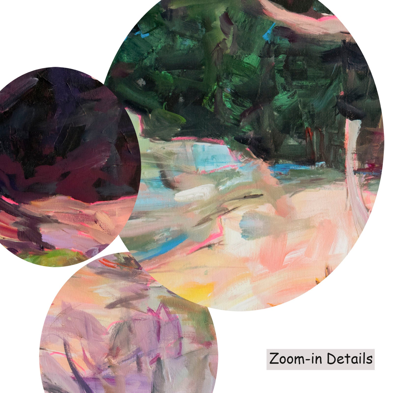 Quiet Grace, orange, green, purple Original Painting by Summer Jiang