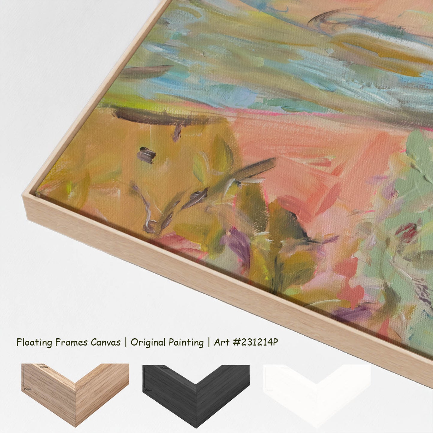 Quiet Grace, orange, green, purple Original Painting by Summer Jiang
