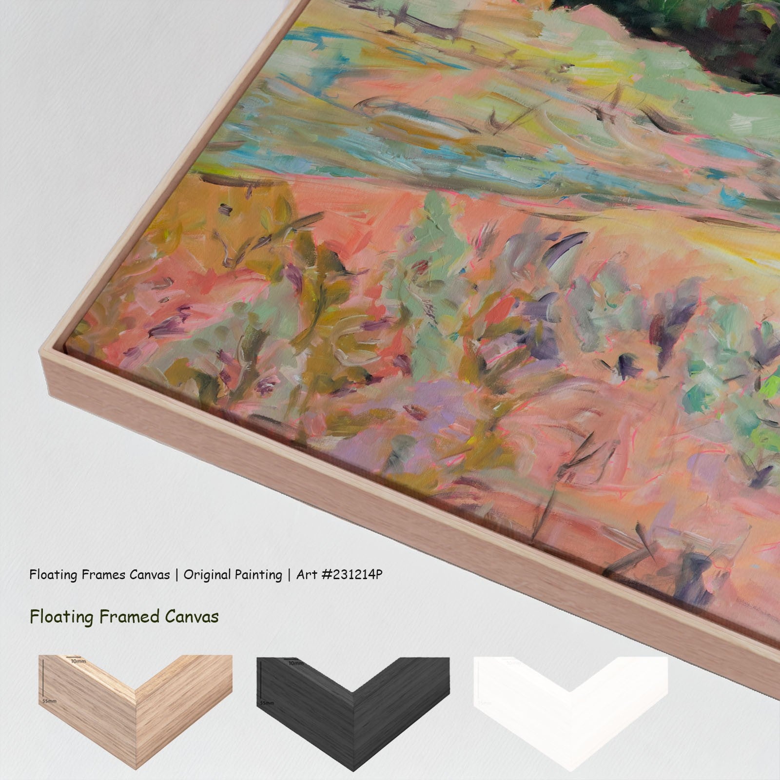 Quiet Grace, orange, green, purple Original Painting by Summer Jiang