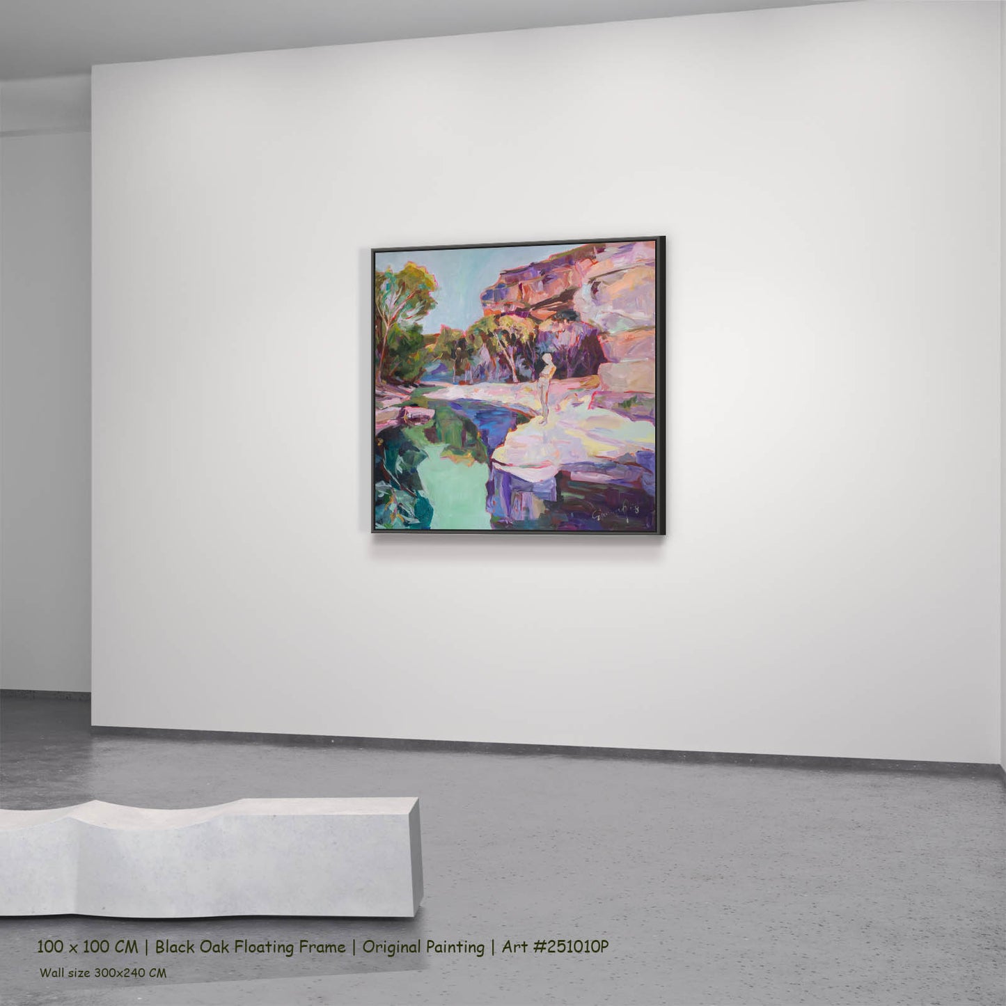 Contemplating, pink, green, blue Original Painting by Summer Jiang