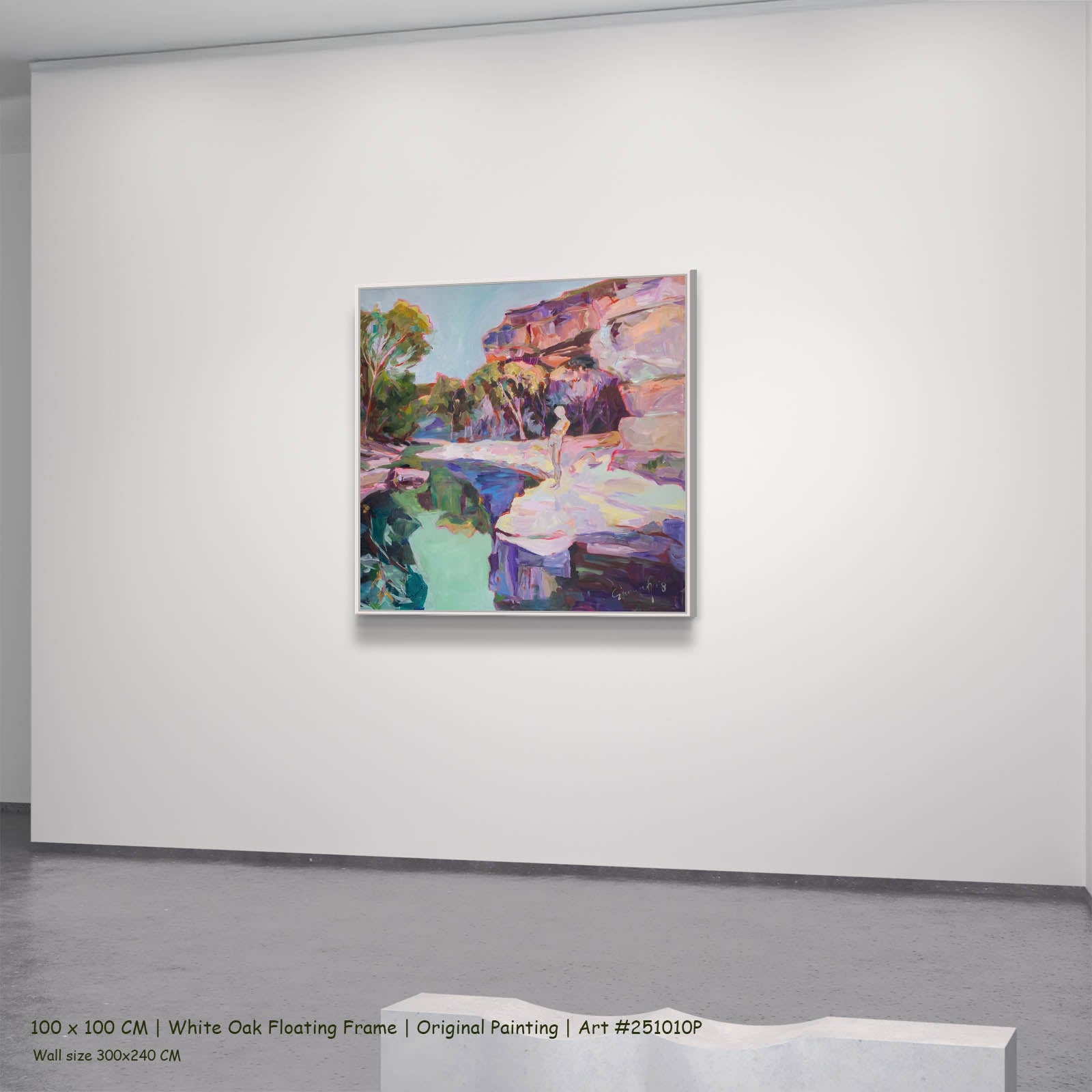Contemplating, pink, green, blue Original Painting by Summer Jiang