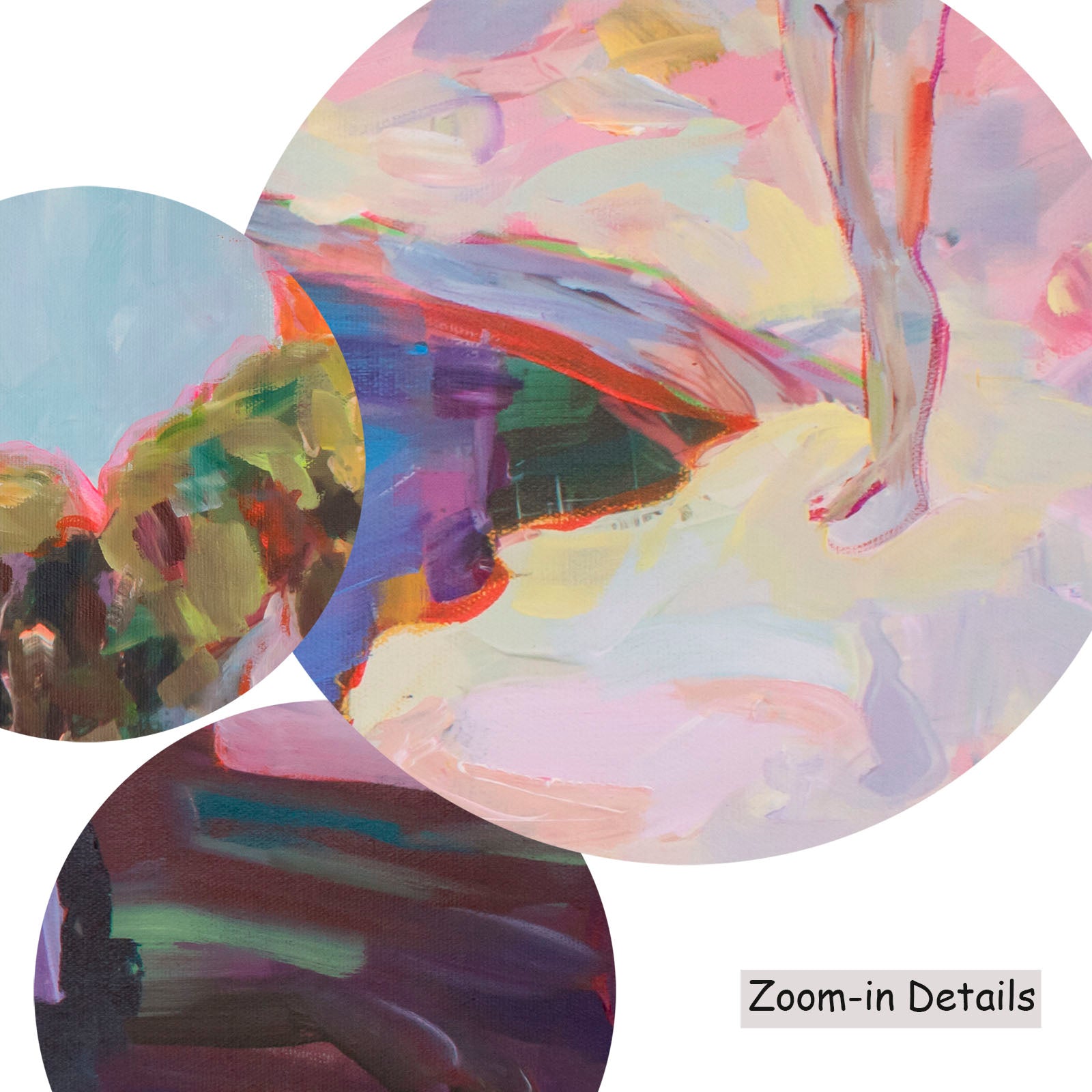 Contemplating, pink, green, blue Original Painting by Summer Jiang