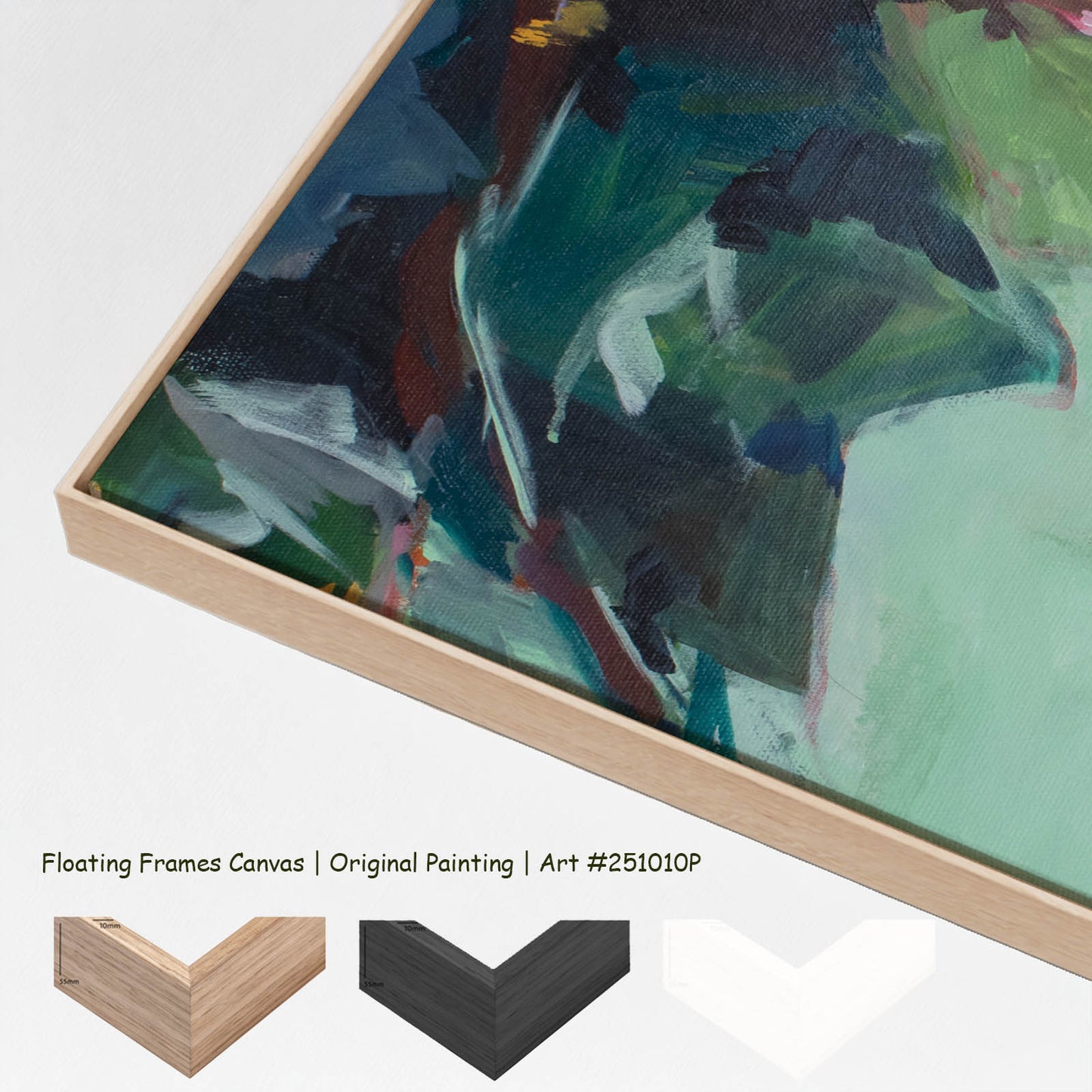 Contemplating, pink, green, blue Original Painting by Summer Jiang