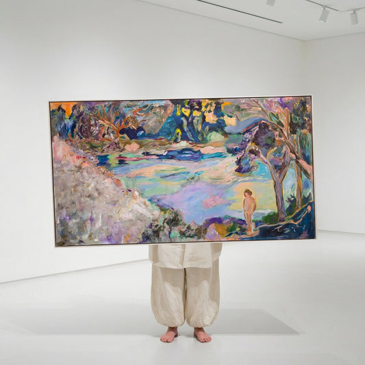 Accidental Knowing, pink, blue, purple Original Painting by Summer Jiang