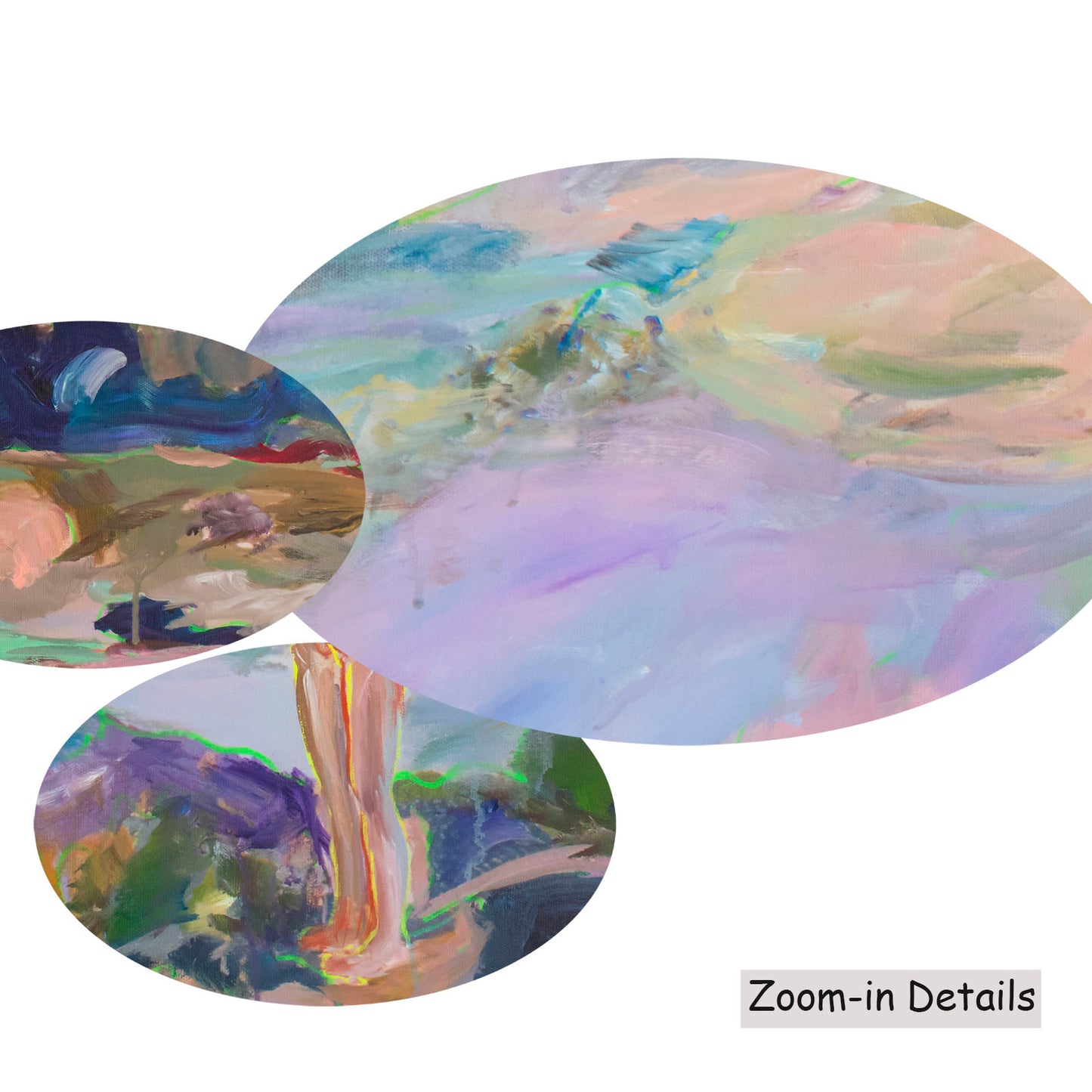 Accidental Knowing, pink, blue, purple Original Painting by Summer Jiang