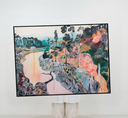 Beauty, pink, grey, green Original Painting by Summer Jiang