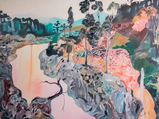 Beauty, pink, grey, green Original Painting by Summer Jiang