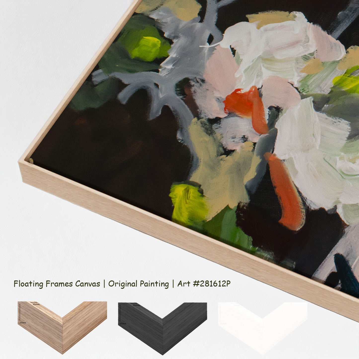 Rooted Presence, green, white, brown Original Painting by Summer Jiang