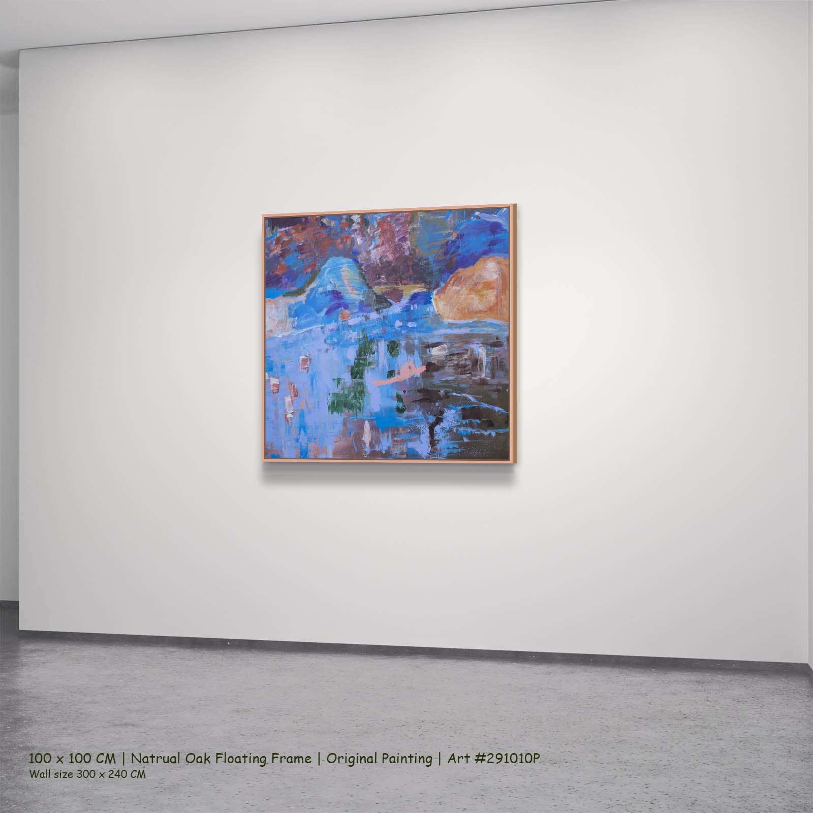 Against the tide, blue, brown Original Painting by Summer Jiang