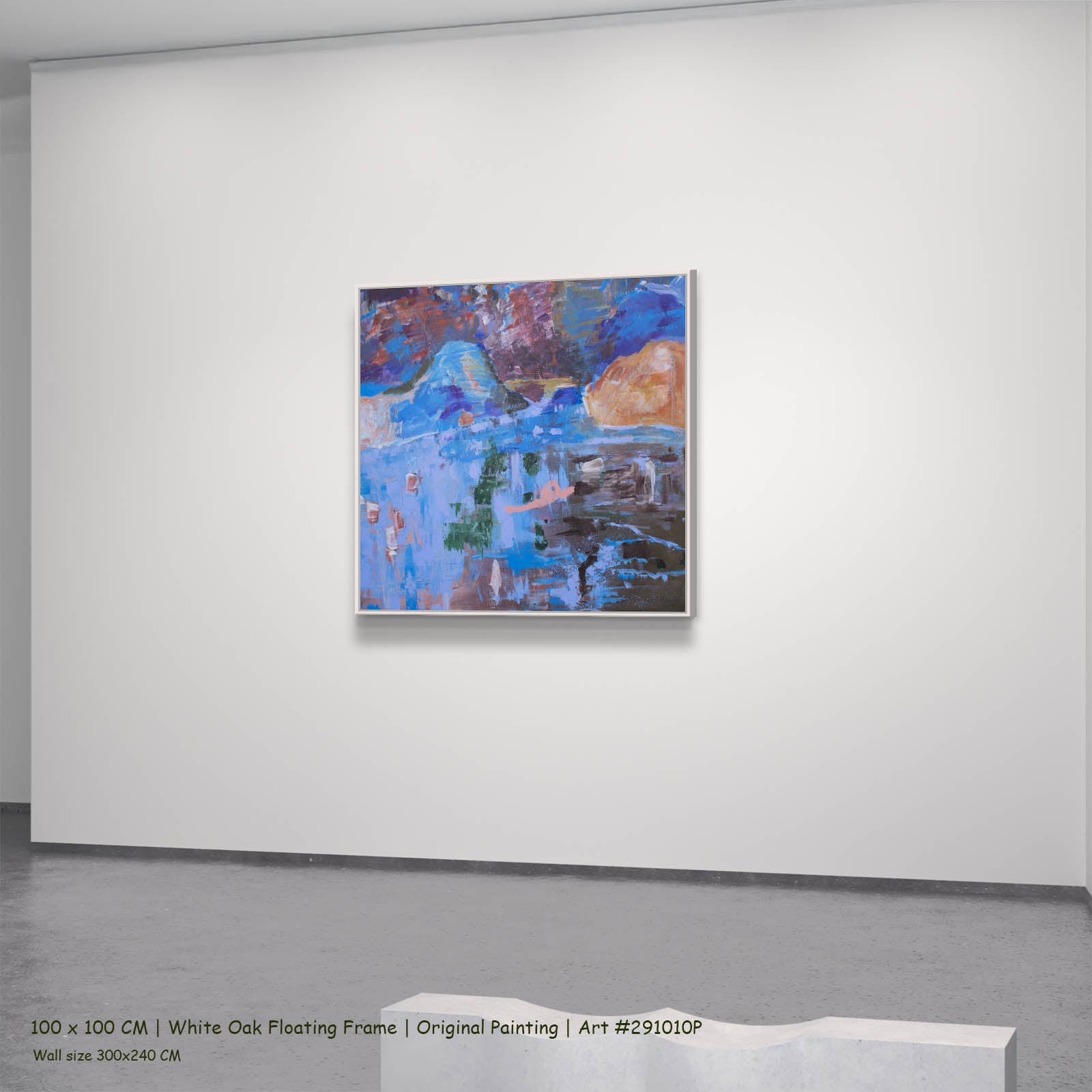 Against the tide, blue, brown Original Painting by Summer Jiang