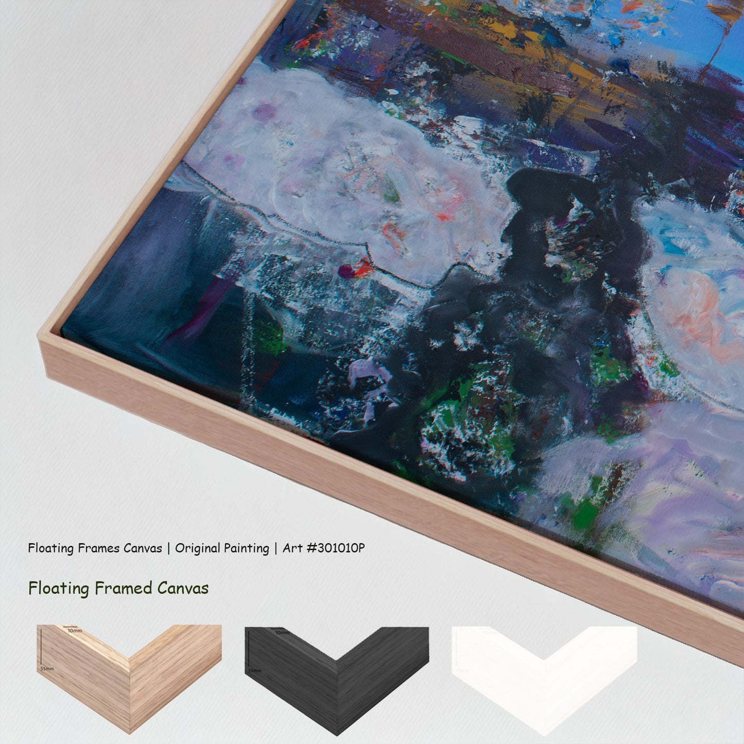 Holding On, blue, white, purple Original Painting by Summer Jiang