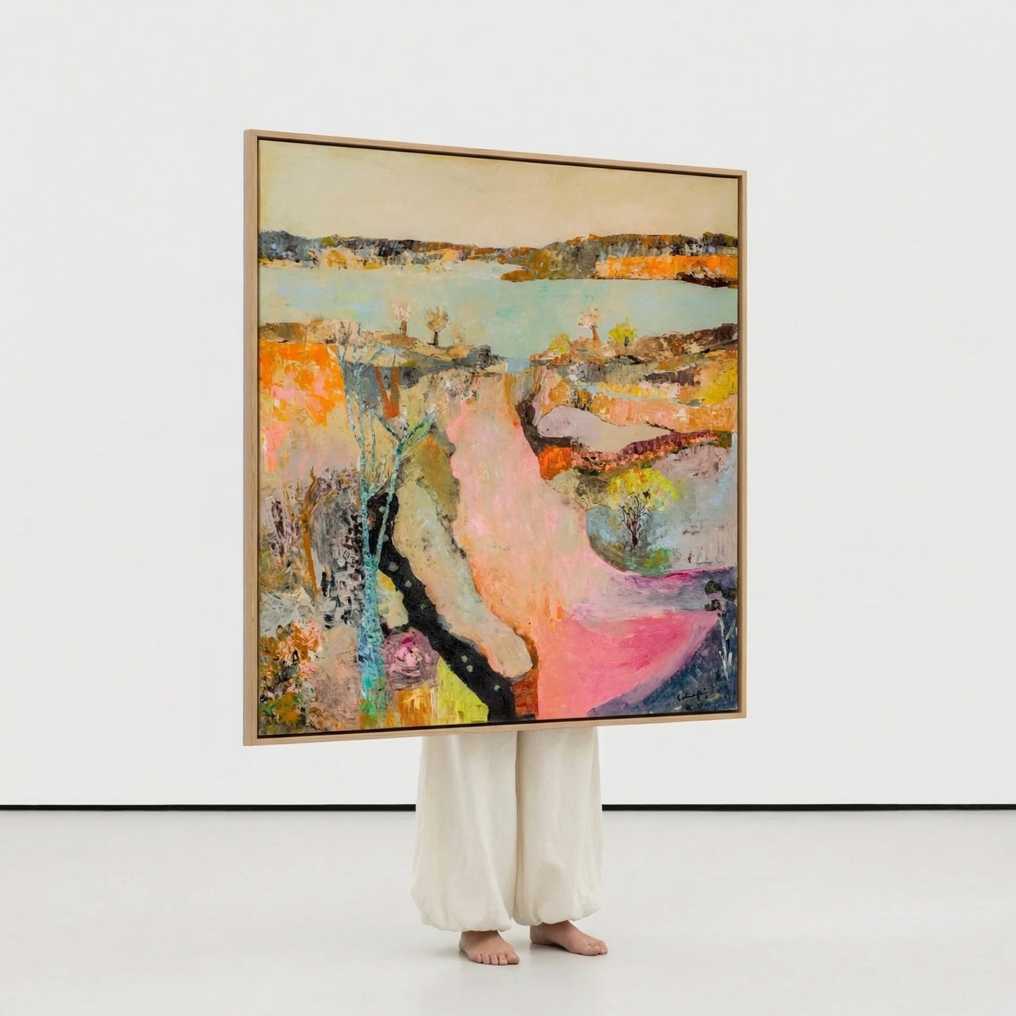 Wodonga, pink, orange, yellow Original Painting by Summer Jiang