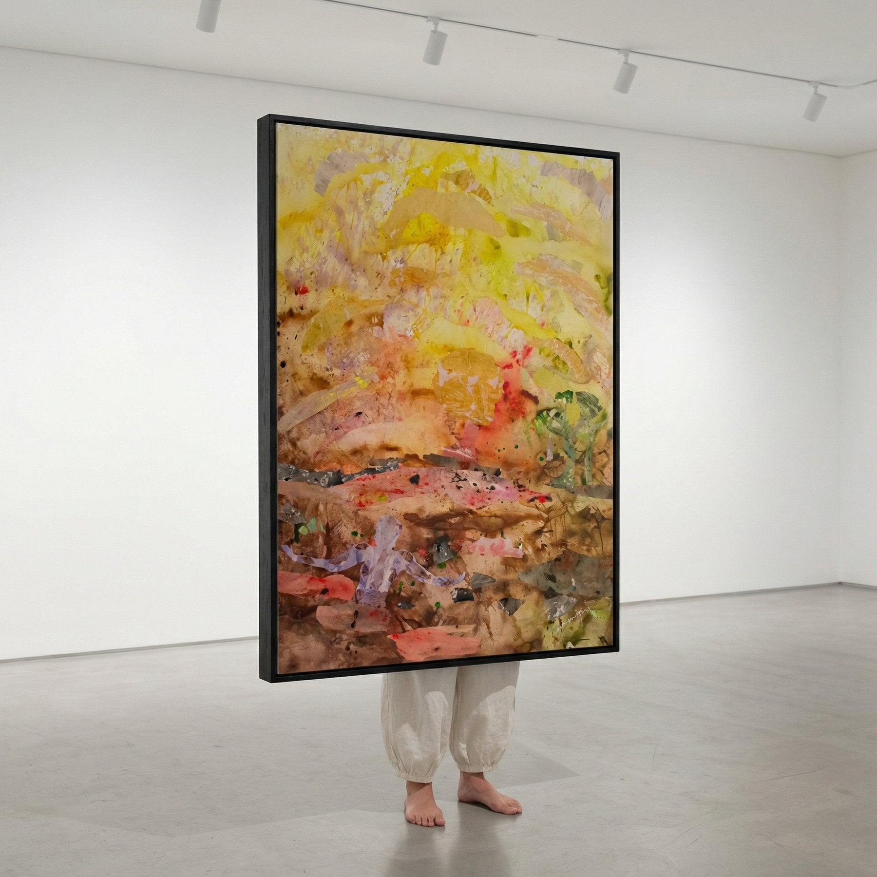 Walk Through Dawn, yellow, brown, red Limited Edition Print by Summer Jiang