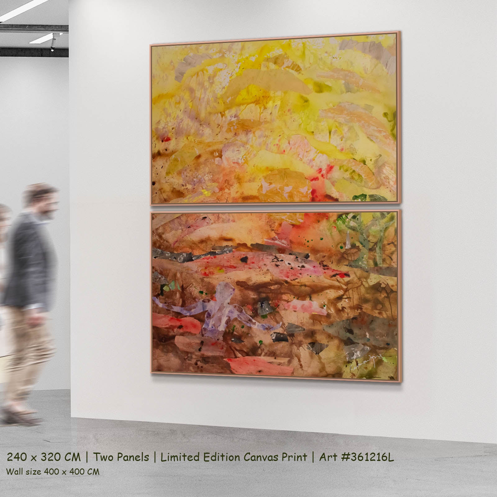 Walk Through Dawn, yellow, brown, red Limited Edition Print by Summer Jiang