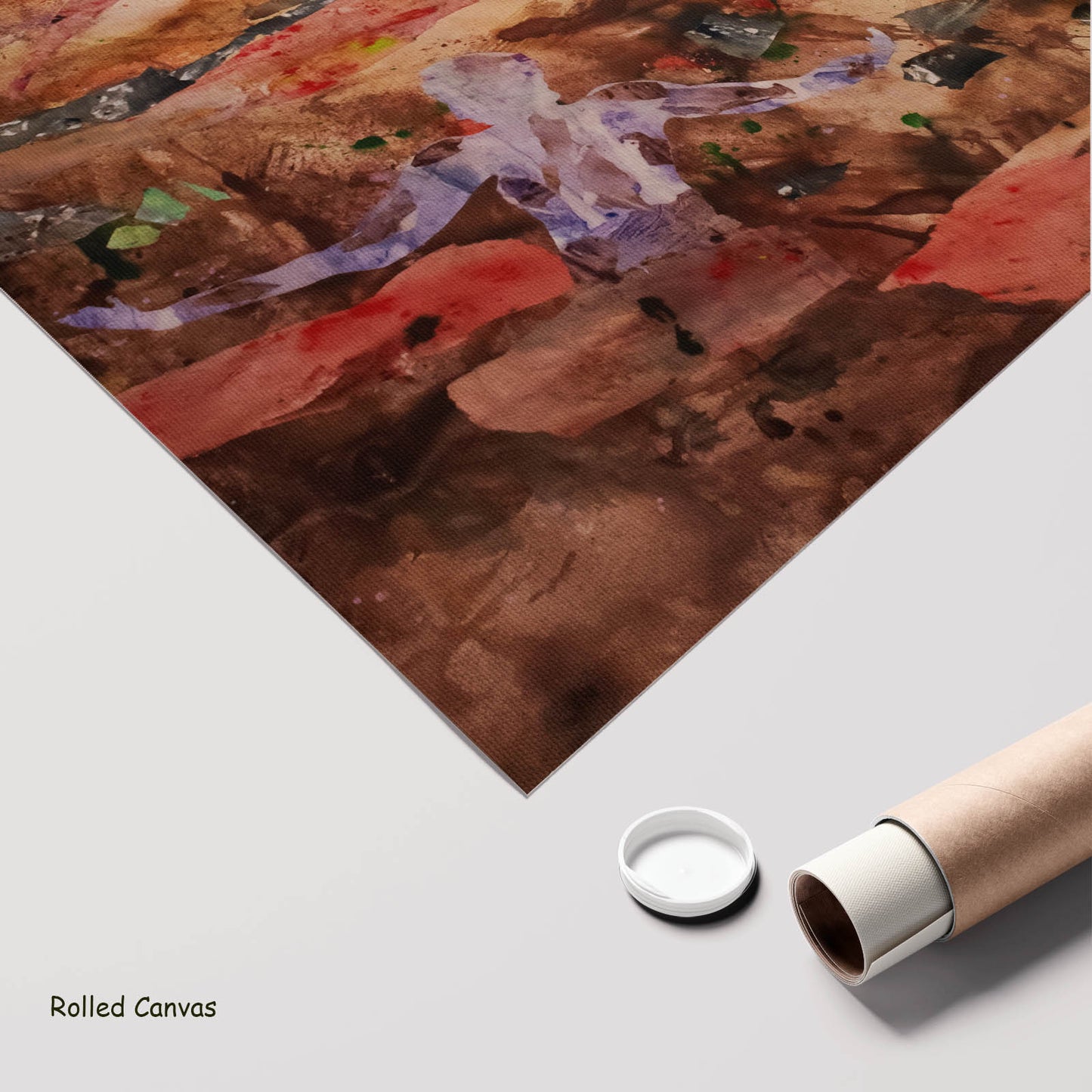 Walk Through Dawn, yellow, brown, red Limited Edition Print by Summer Jiang