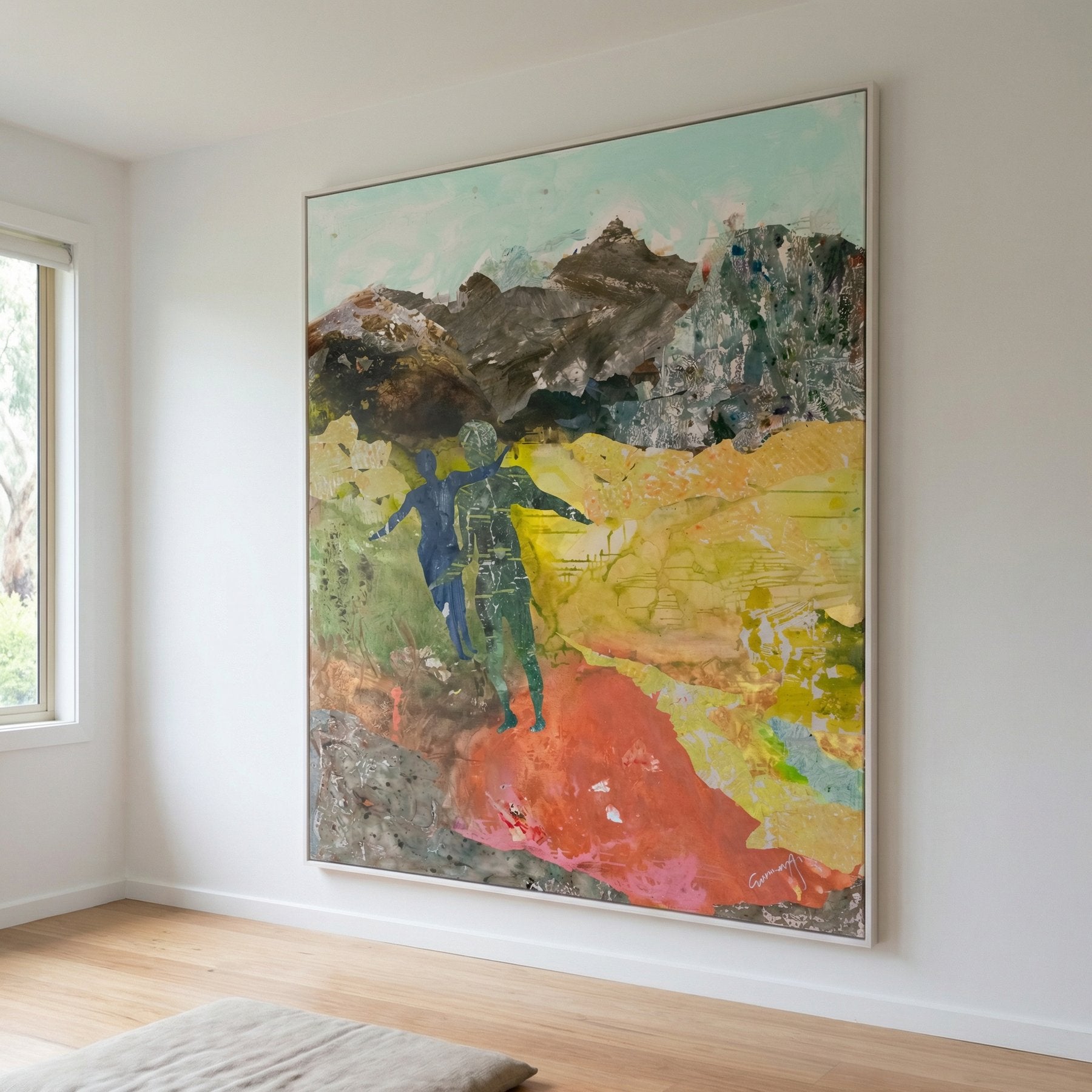 Path Becoming, yellow, grey, green, red Limited Edition Print by Summer Jiang