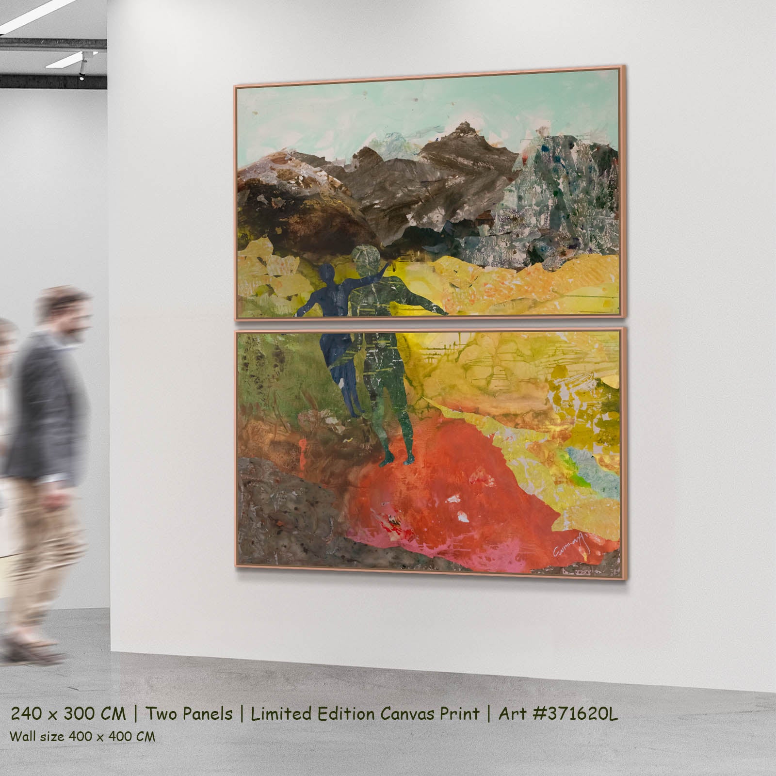 Path Becoming, yellow, grey, green, red Limited Edition Print by Summer Jiang