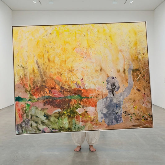 The Merge, yellow, brown, orange Original Painting by Summer Jiang