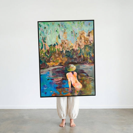 Missed, green, blue, orange Original Painting by Summer Jiang