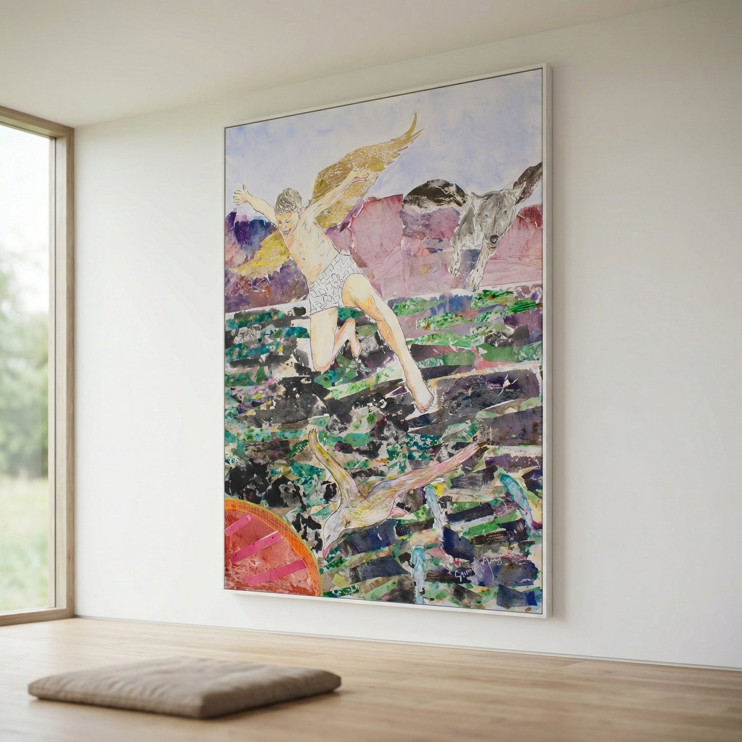Leap of the Wild Heart, green, brown, white Limited Edition Print by Summer Jiang