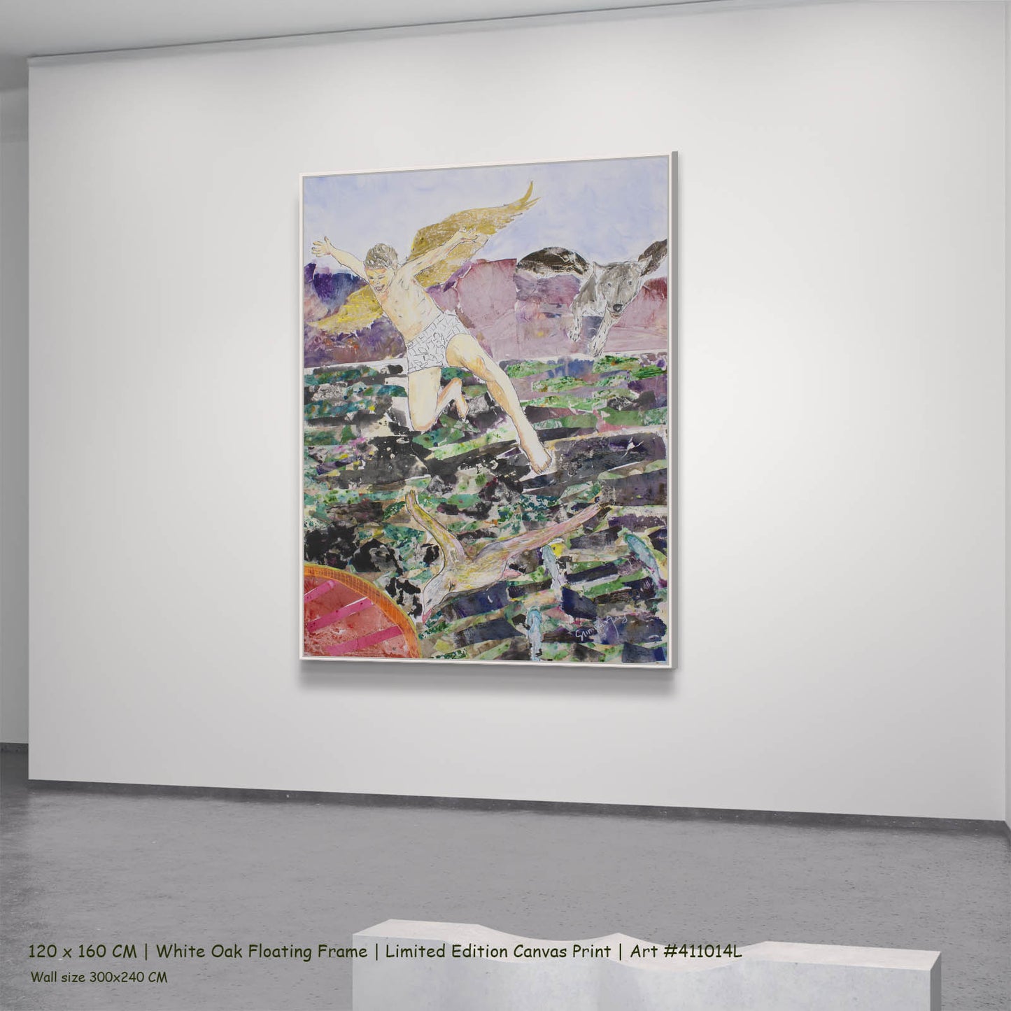 Leap of the Wild Heart, green, brown, white Limited Edition Print by Summer Jiang