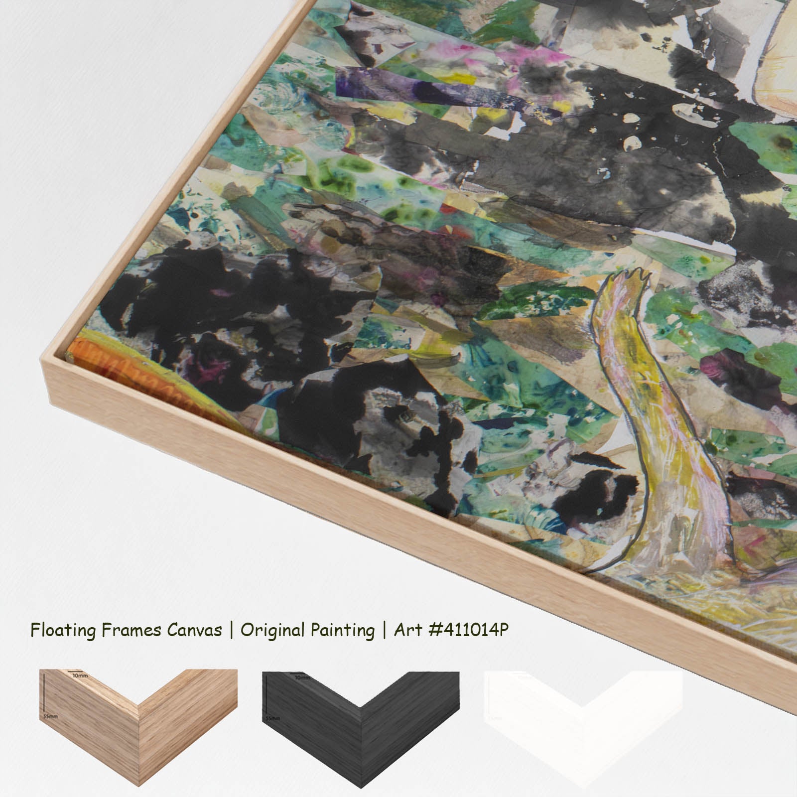 Leap of the Wild Heart, green, brown, white Original Painting by Summer Jiang