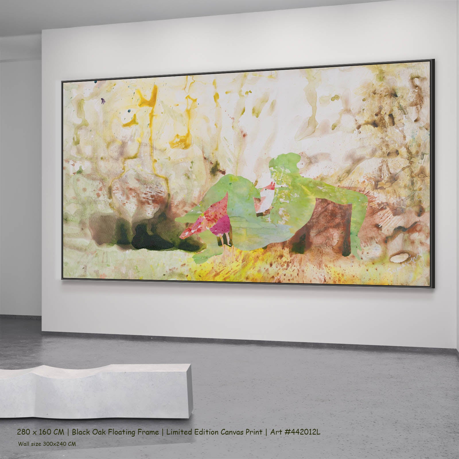 Swan's Whisper, white, green, yellow, brown Limited Edition Print by Summer Jiang