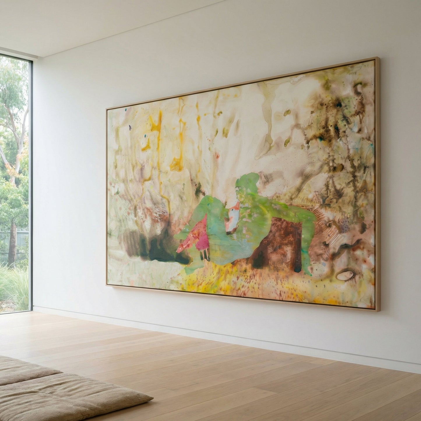 Swan's Whisper, white, green, yellow, brown Limited Edition Print by Summer Jiang