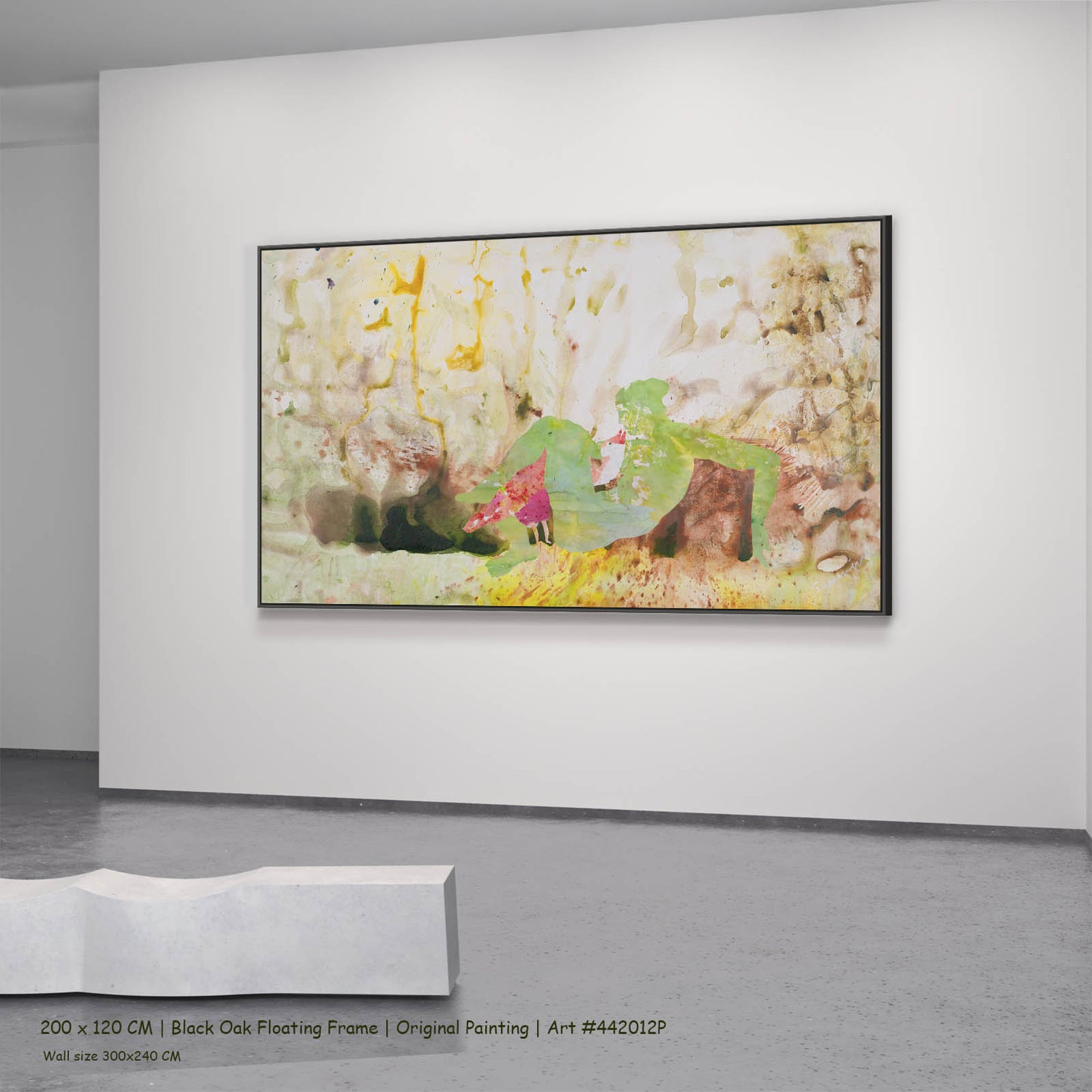Swan's Whisper, white, green, yellow, brown Original Painting by Summer Jiang