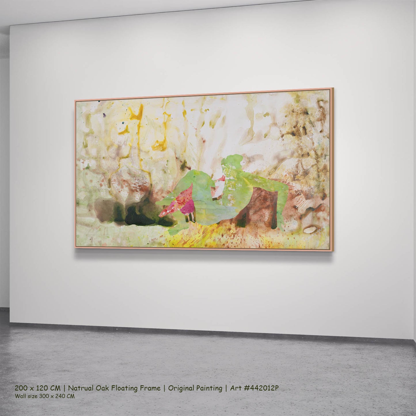 Swan's Whisper, white, green, yellow, brown Original Painting by Summer Jiang