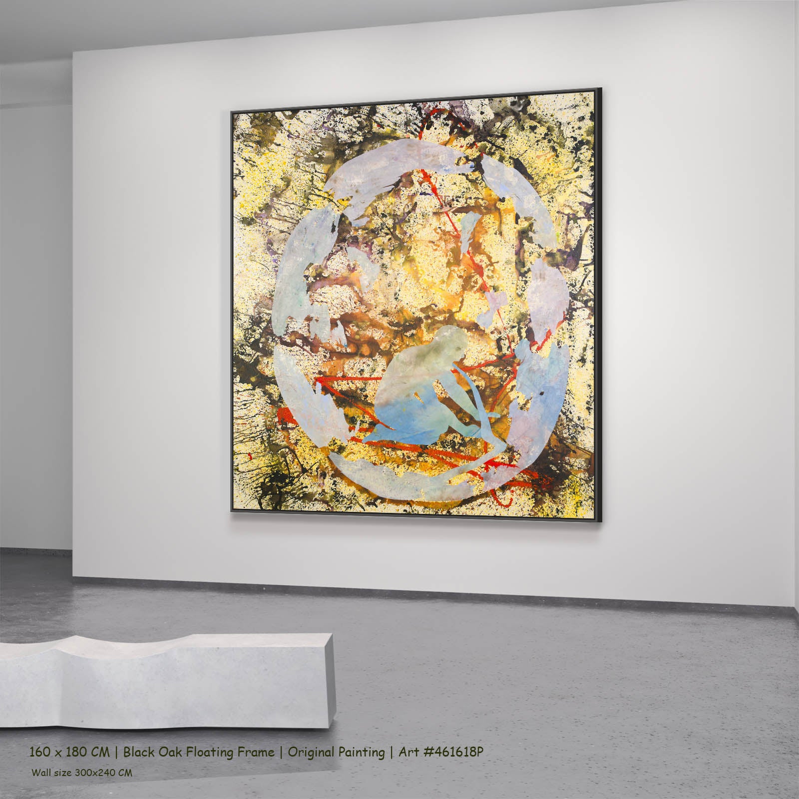 Surrender, yellow, light blue, red, black Original Painting by Summer Jiang