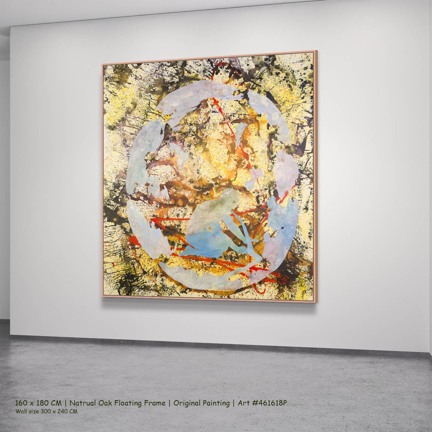 Surrender, yellow, light blue, red, black Original Painting by Summer Jiang