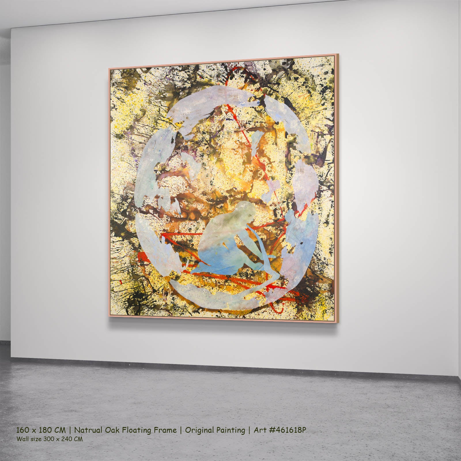Surrender, yellow, light blue, red, black Original Painting by Summer Jiang