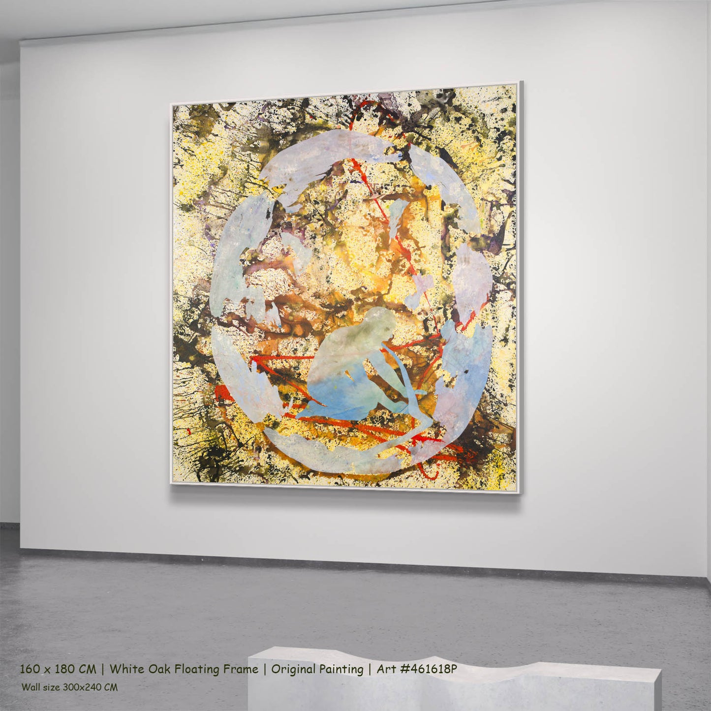 Surrender, yellow, light blue, red, black Original Painting by Summer Jiang