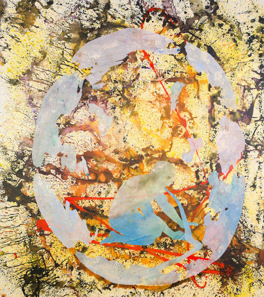 Artist: Unknown - The Shattering | Abstract, vibrant colors, dynamic brushwork, digital mixed media technique.