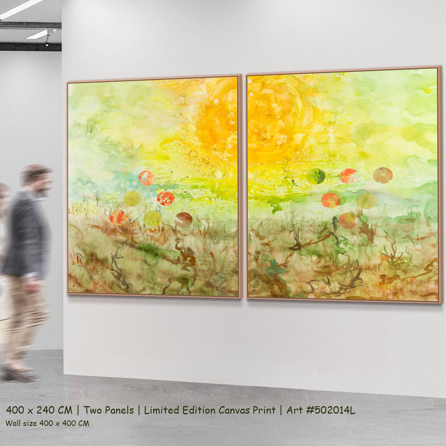 Cycle Without Resistance, yellow, green, brown Limited Edition Print by Summer Jiang