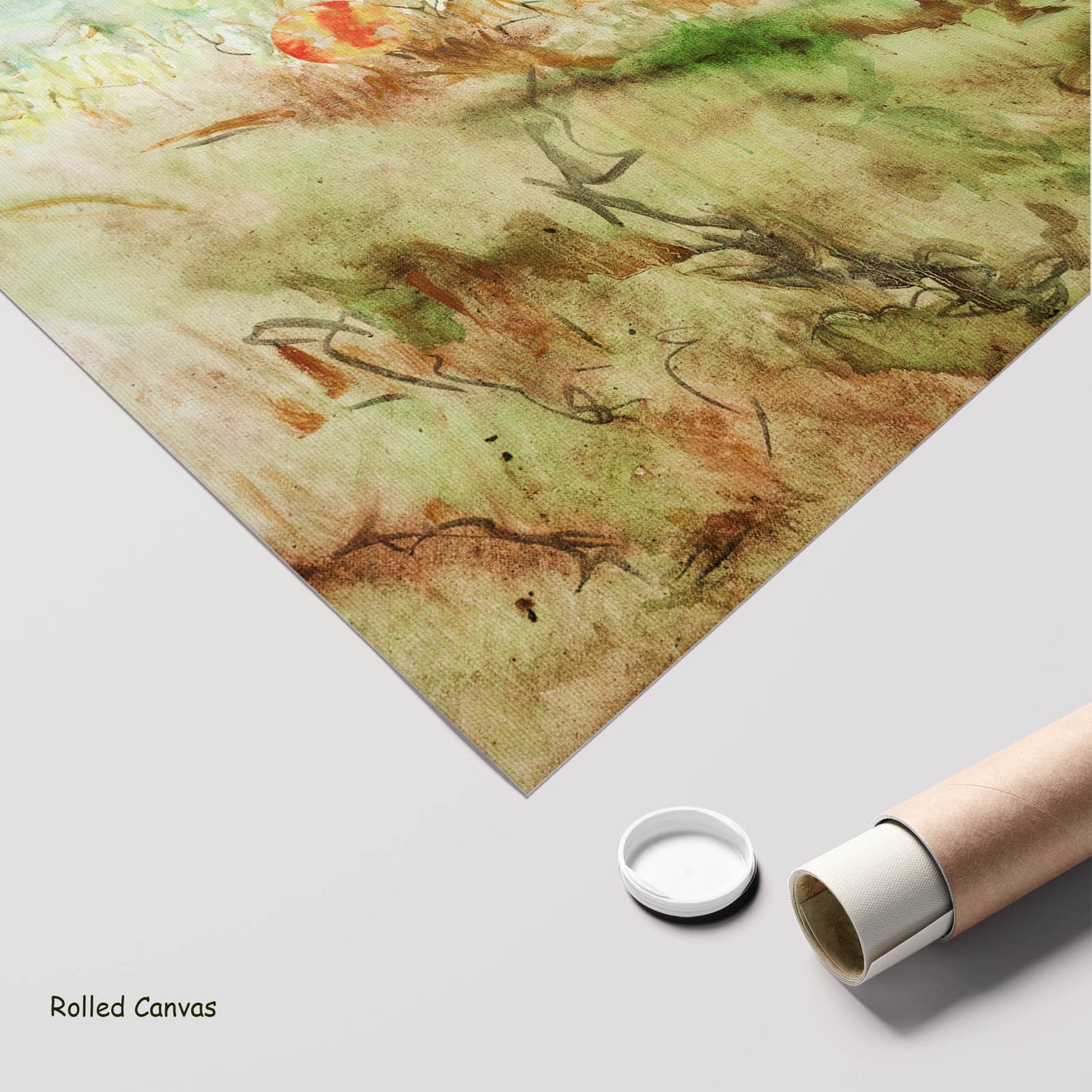 Cycle Without Resistance, yellow, green, brown Limited Edition Print by Summer Jiang